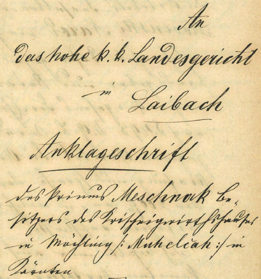The lawsuit in manuscript is written in German.