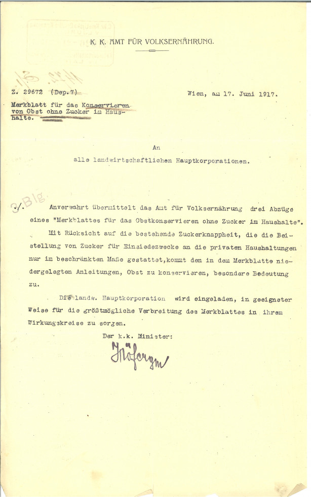 Letter in German.