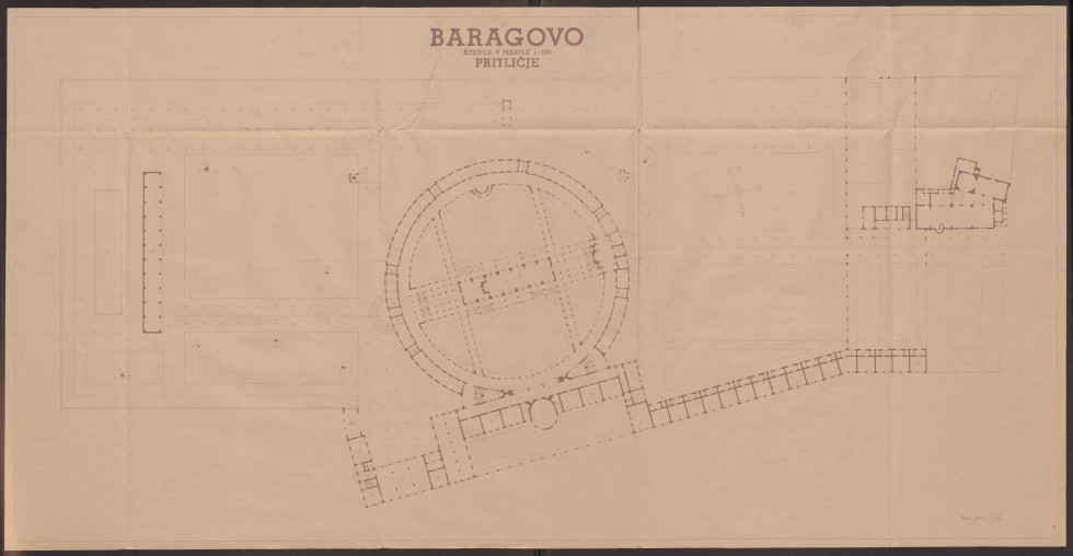 Načrt krožne zasnove Baragovega semenišča.