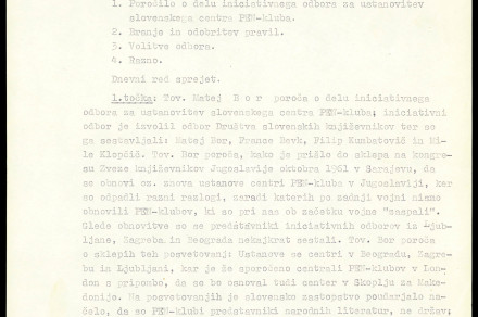 Zapisnik ustanovnega občnega zbora PEN (5.4.1962)