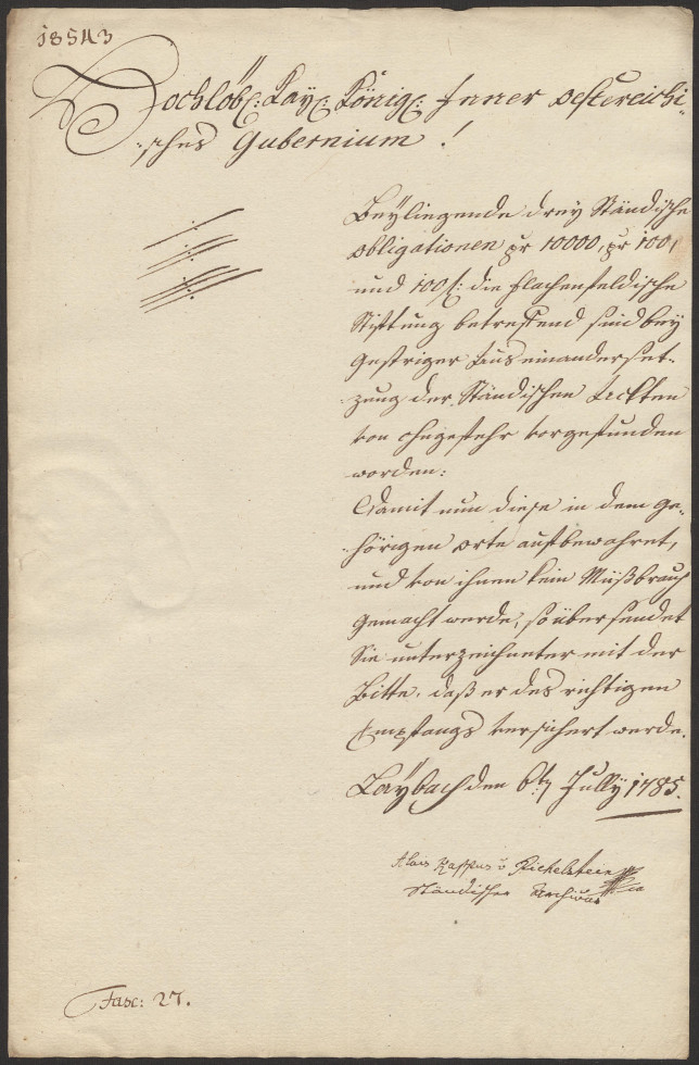 Rokopis s podpisom Alojza Kappusa n dnu dokumenta.
