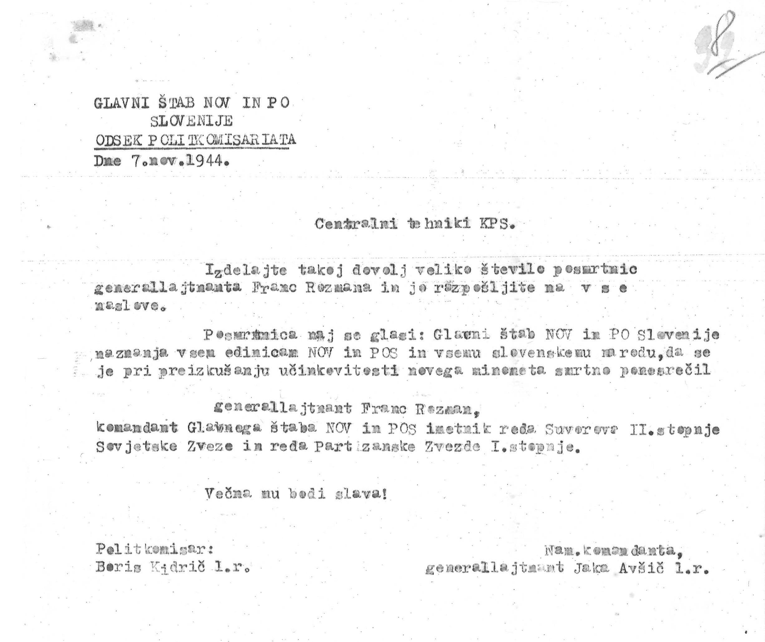 Commander Stane: from a Farmhand to the Commander of the Headquarters of the National Liberation Army and Partisan Detachments of Slovenia