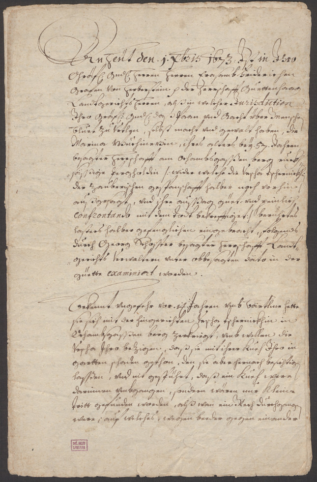 Manuscript in Gothic in German.