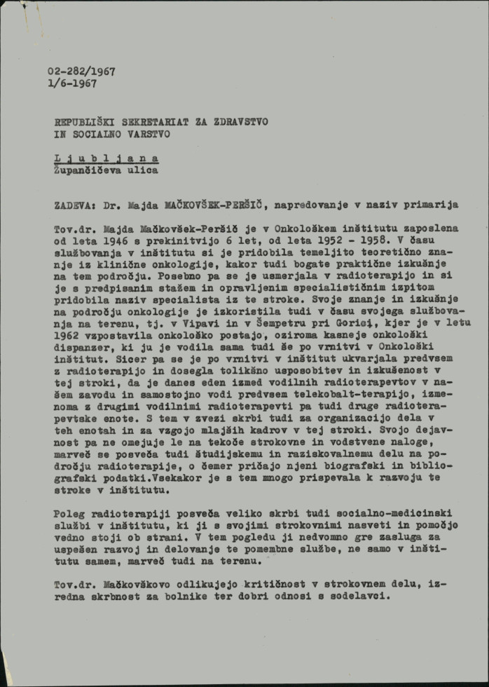 Prva stran tipkanega dokumenta.