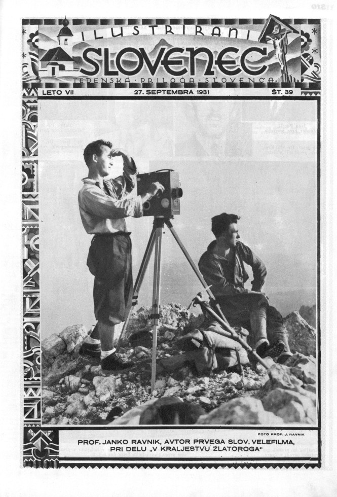 Črnobela fotografija iz triglavskih strmin na naslovnici časopisa.