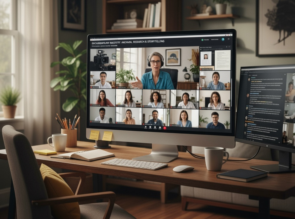 Računalnik z upodobitvijo virtualnega dogodka. 
