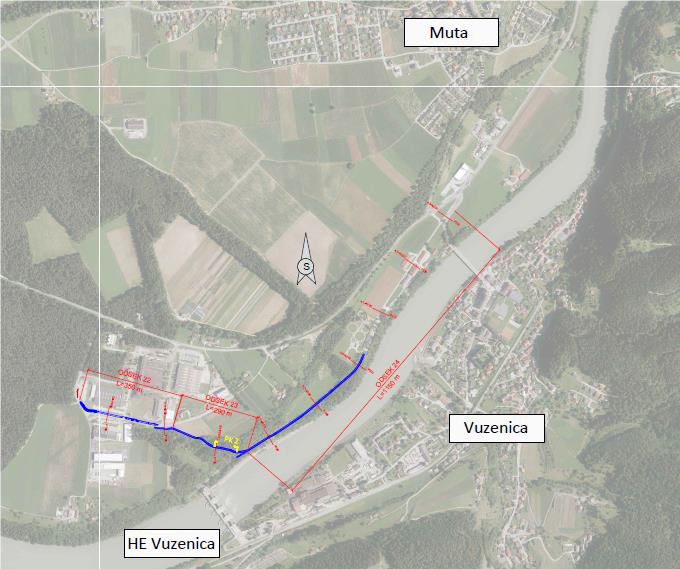 Kolesarska povezava šolskega centra ter industrijske cone Muta z naselji Muta, Vuzenica in Gortina