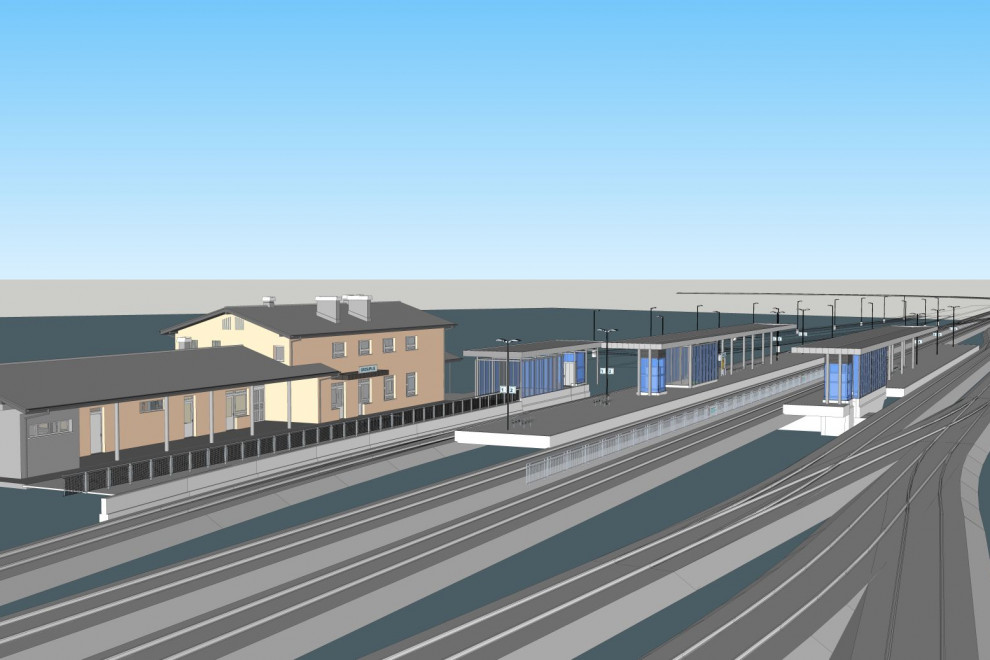 Vizualizacija nadgrajene železniške postaje Grosuplje