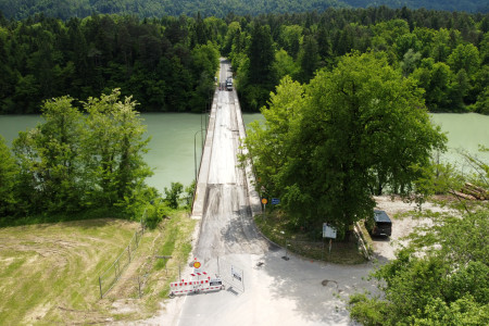 Most čez Dravo med Rušami in Selnico ob Dravi - pogled iz desnega brega