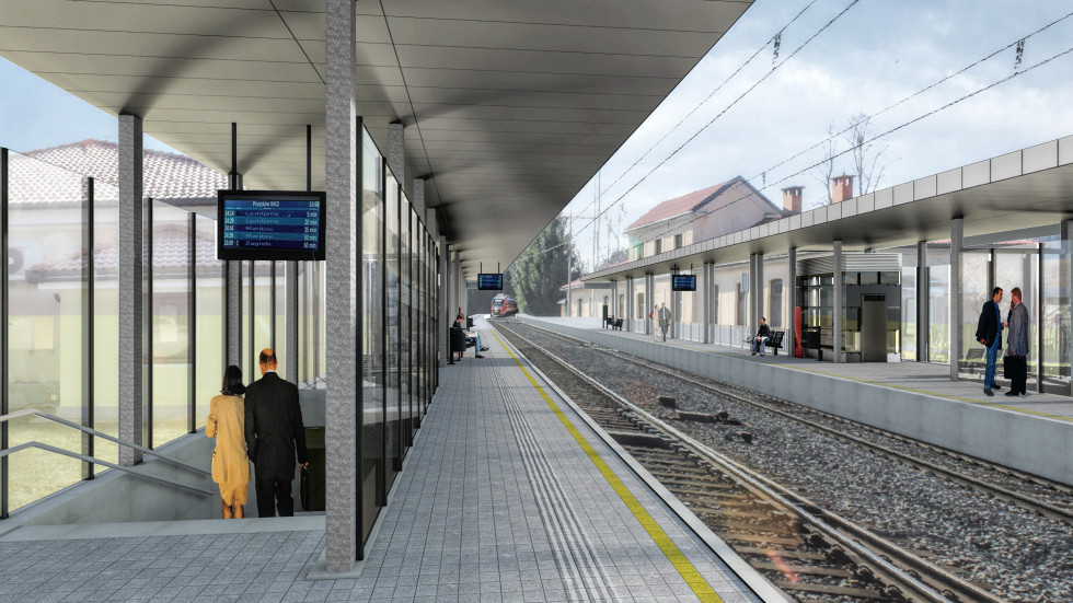 Vizualizacija železniške postaje Ponikva - pogled na peron