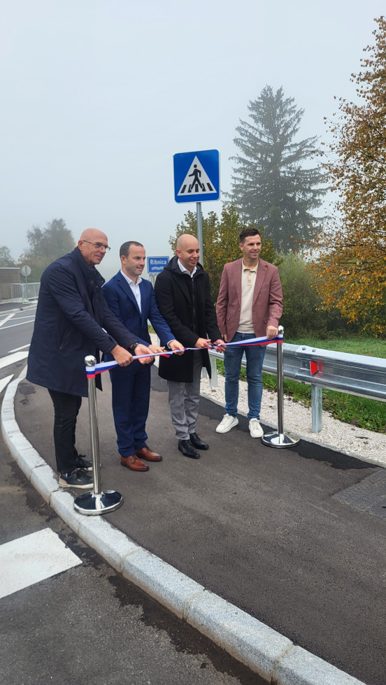 Vidna nova cesta v Dolenji vas in prerez traku.