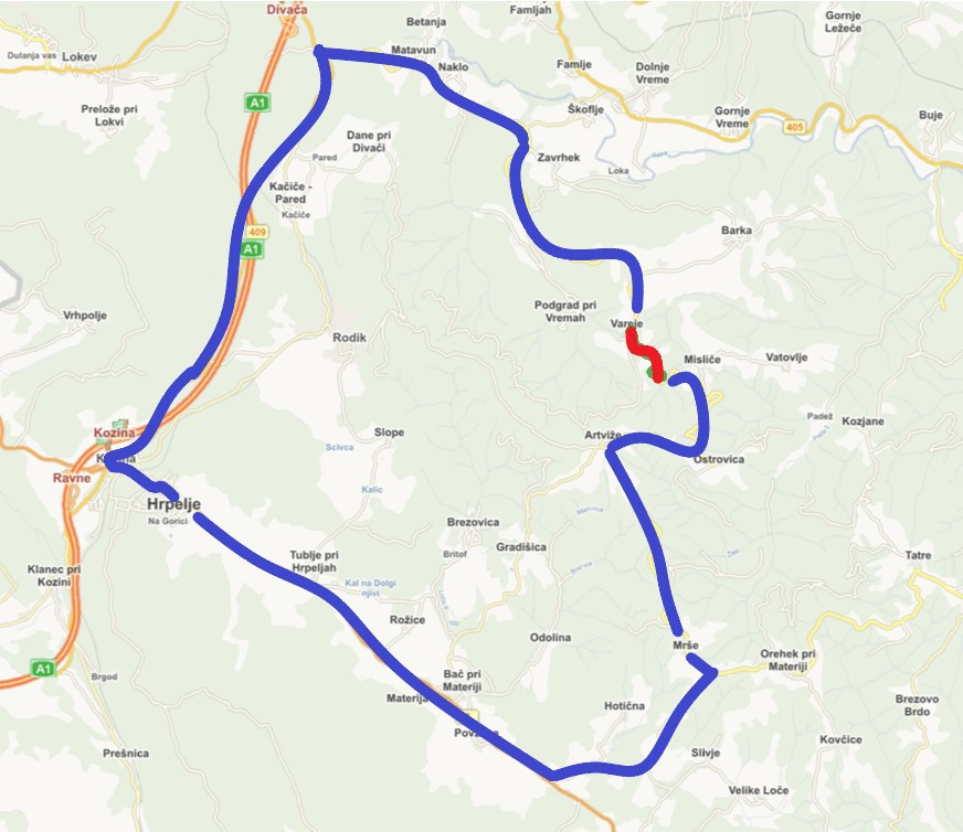 Obovz v času popolne zapore Vareje