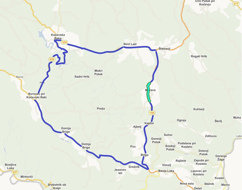 Obvoz v casu popolne zapore ceste Morava