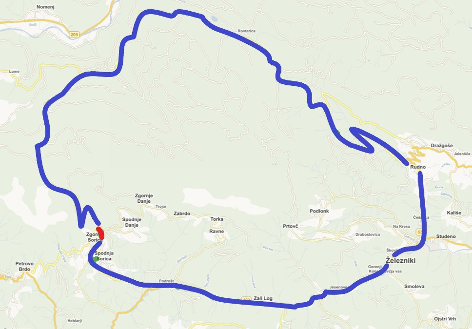 Obvoz v času popolne zapore