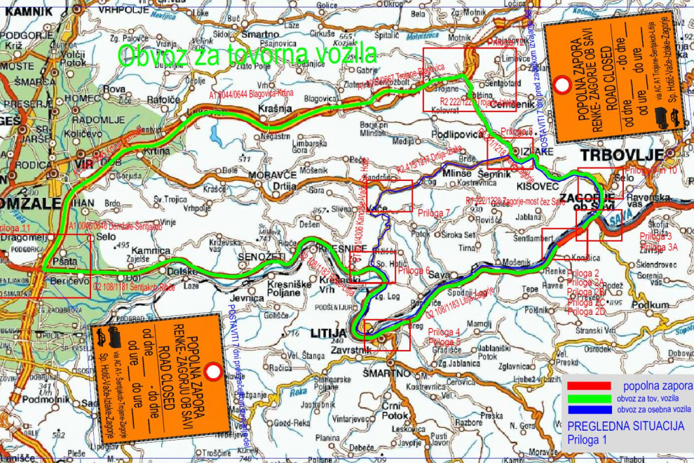 Obvoz v času zapore Šklendrovec