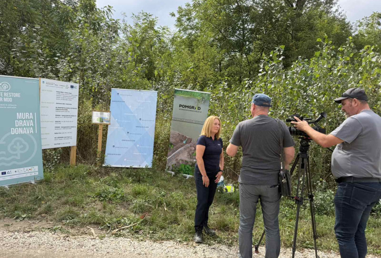 Mednarodnim novinarjem predstavili ukrepe za obnovo naravne rečne dinamike Mure