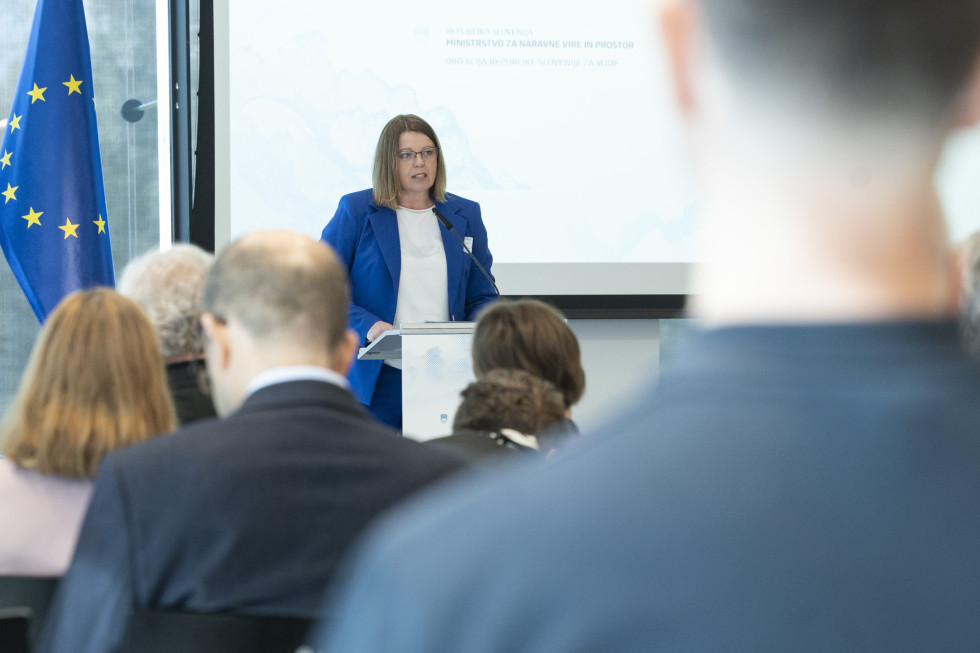 Acting Director of the Slovenian Water Agency, Dr. Lidija Kegljevič Zagorc giving speech