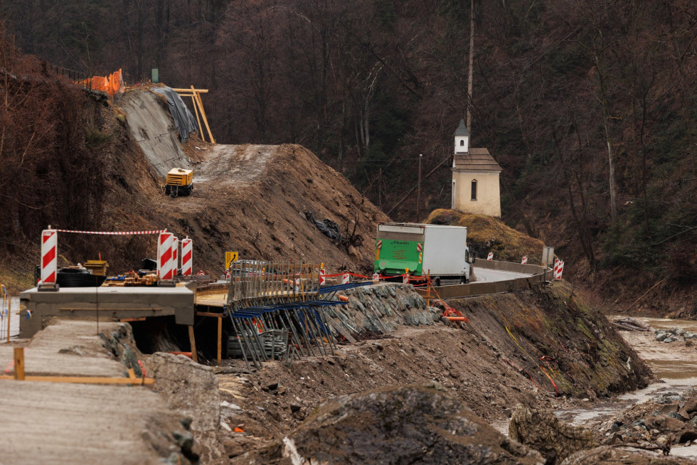 Construction site on the Meža River