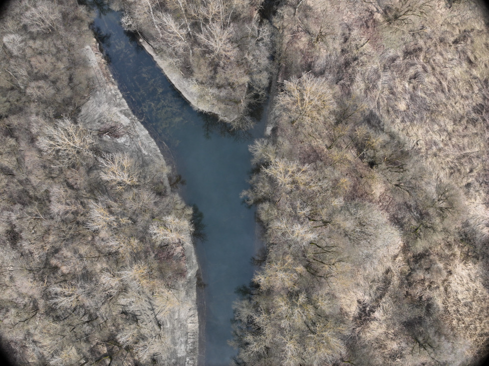 Fotografije rokava reke Benice iz ptičje perspektive.