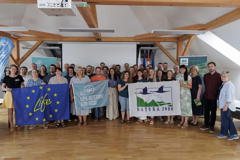 Predstavniki projektnih partnerjev in drugi deležniki iz Avstrije, Hrvaške, Madžarske in Slovenije