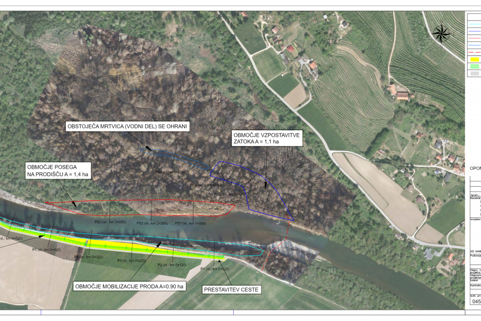 Slika prikazuje PZI načrt predvidenih ureditev na območju Zlatoličja.