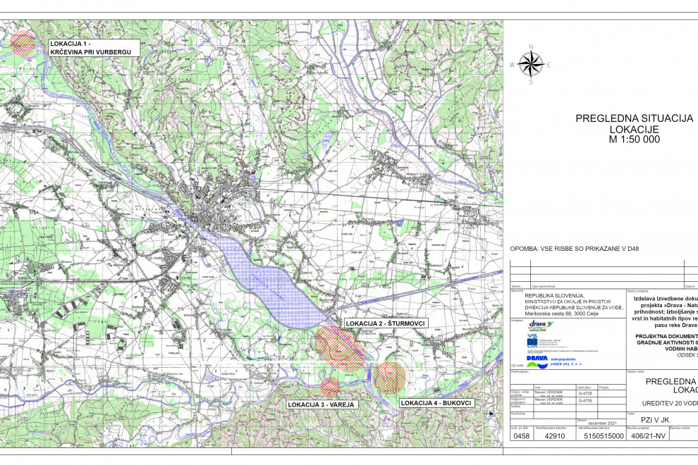 Slika prikazuje lokacijo aktivnosti 6.1.2 na topografski karti.