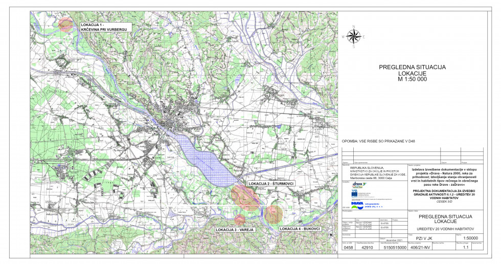 Slika prikazuje lokacijo aktivnosti 6.1.2 na topografski karti.