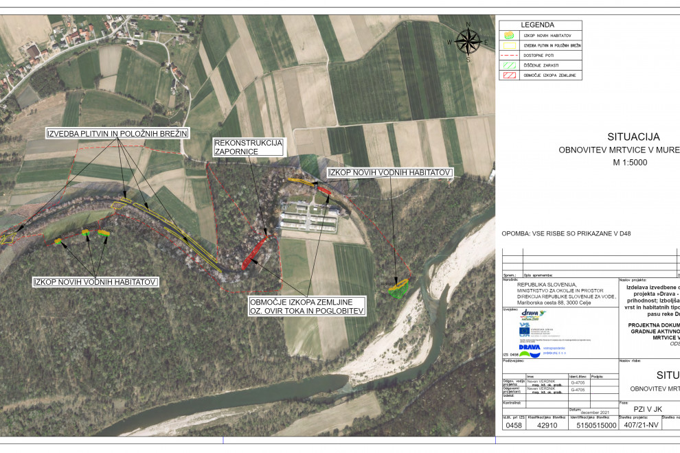 Slika prikazuje PZI načrt predvidenih ureditev na območju Male vasi.