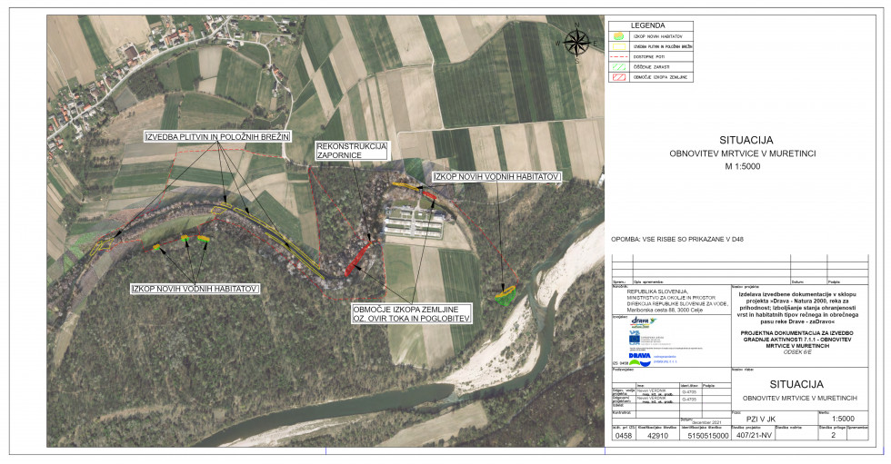 Slika prikazuje PZI načrt predvidenih ureditev na območju Male vasi.