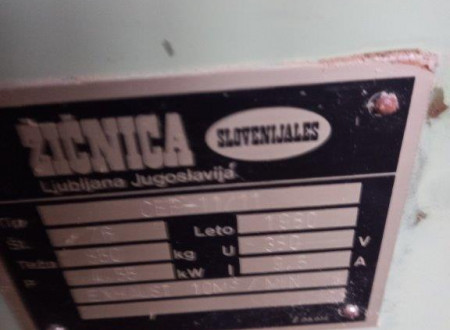 tablica s specifikacijami formatne žage žičnice