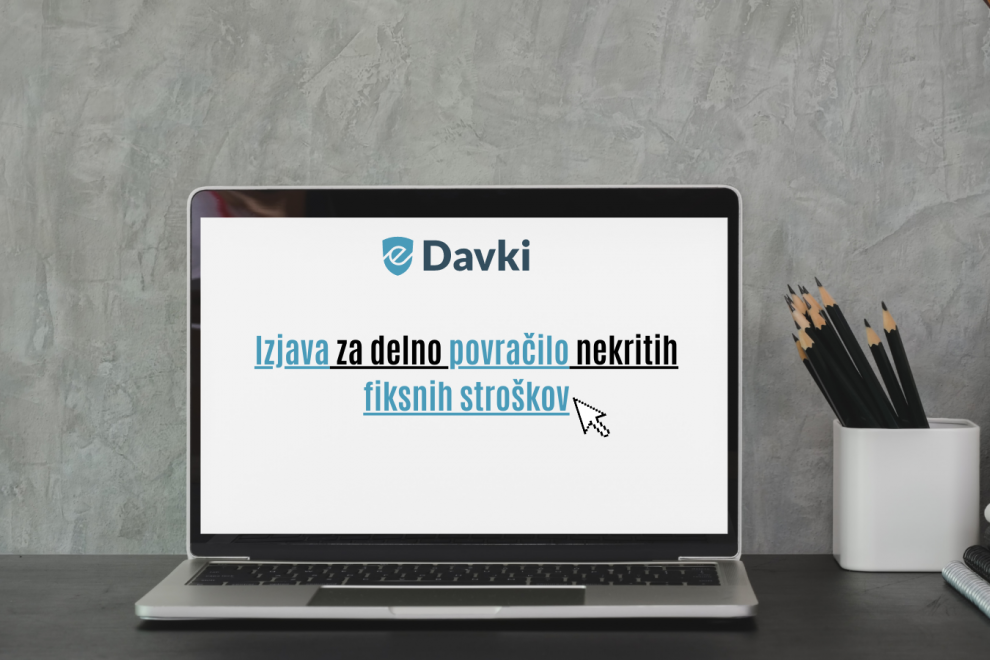 slika je simbolična, prikazuje monitor računalnika, na katerem je naveden napis "Izjava za delno povračilo nekritih fiksnih stroškov