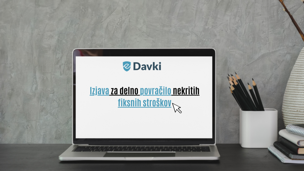 slika je simbolična, prikazuje monitor računalnika, na katerem je naveden napis "Izjava za delno povračilo nekritih fiksnih stroškov