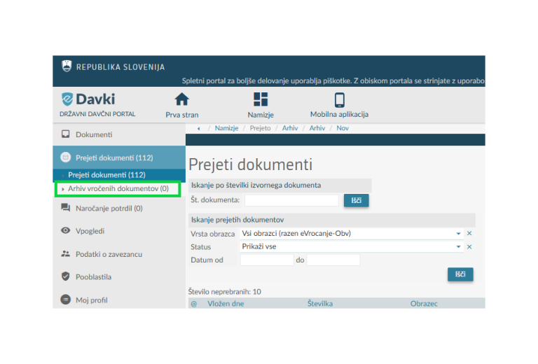 Na eDavkih z nekaj kliki do svojih arhivskih dokumentov