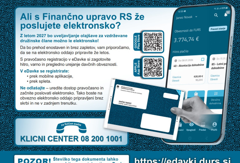 Finančna uprava izdala prvi sveženj informativnih izračunov dohodnine za leto 2025