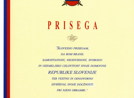 Besedilo slovesne prisege pripadnikov Slovenske vojske