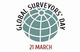 Krog, ki predstavlja zemljo, razdeljeno na poldnevnike in vzporednike, nad njim angleški napis Global surveyors day