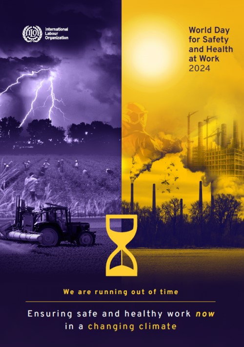 plakat Mednarodne organizacije dela ob svetovnem dnevu varnosti in zdravja pri delu 2024