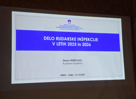 Diapozitiv z naslovnico predavanja Delo rudarske inšpekcije