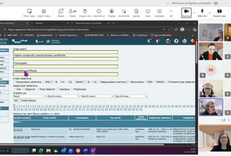Spletni sestanek z imenovanimi osebami za izvajanje overitev meril