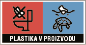 ponazorjena prepoved metanja higienskih vložkov v WC školjko; PLASTIKA V PROIZVODU