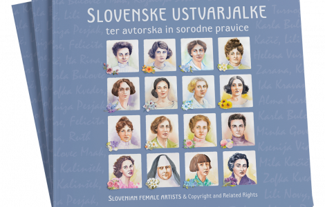 mockup brosura ustvarjalke (Brochure "Slovenian female artists and copyright and related rights")