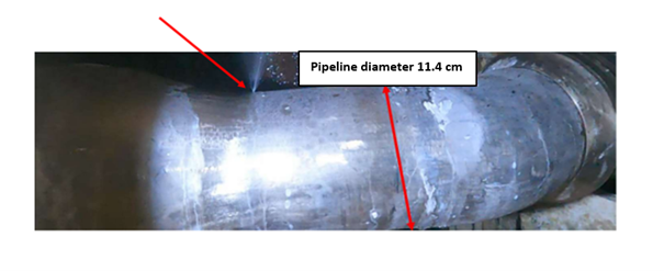 Detection of the leak at the weld location 