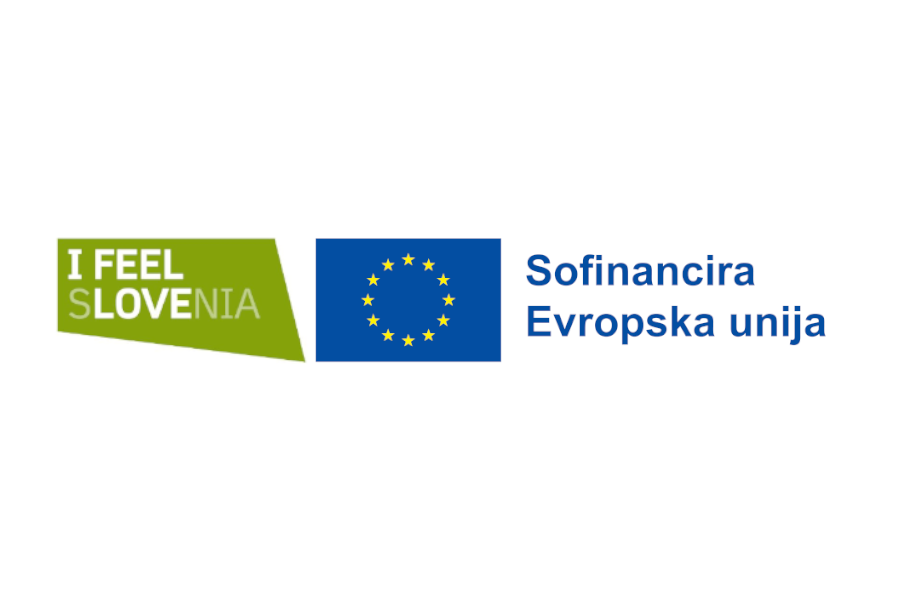 Logo "I feel Slovenia" in "Sofinancira Evropska unija"