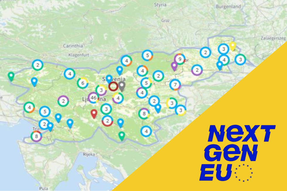 Zemljevid Slovenije s točkami