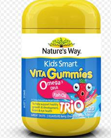 Slika embalaže prehranskega dopolnila Nature's Way Kids Smart Vita Gummies Omega 3 DHA Fish Oil