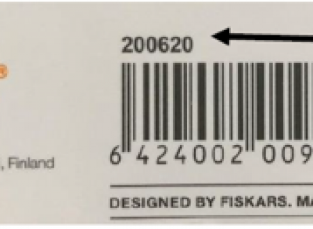 Slika črtne kode izdelka z izpostavljenim lotom izdelka