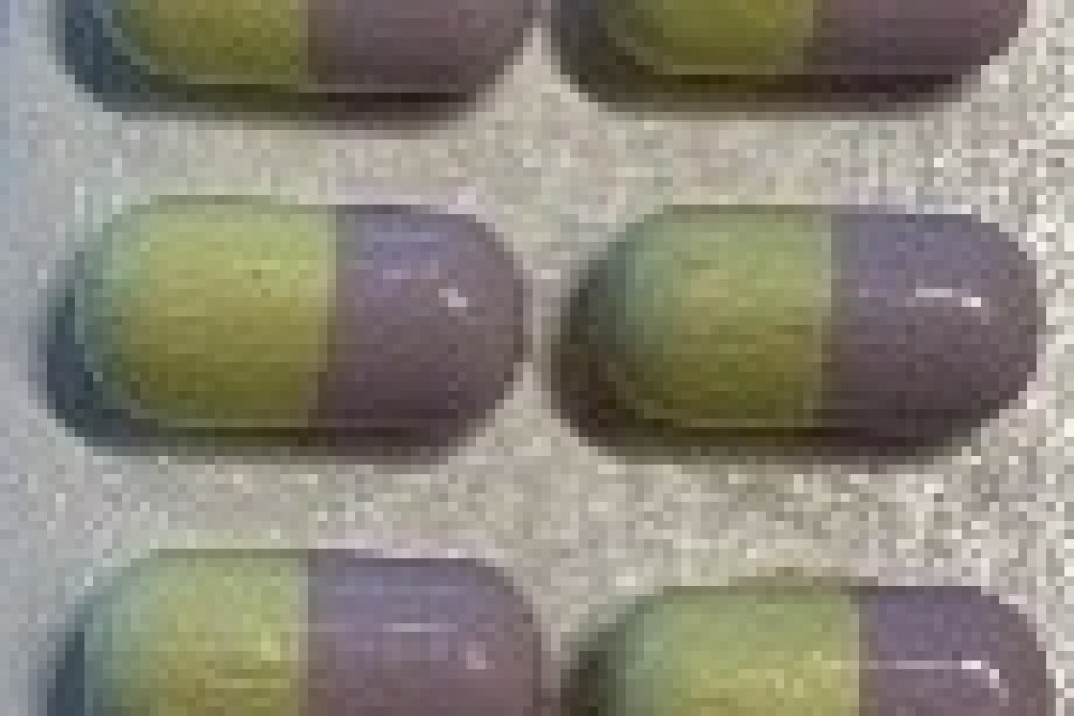 Slika vijolično-rumenih tablet