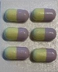 Slika vijolično-rumenih tablet