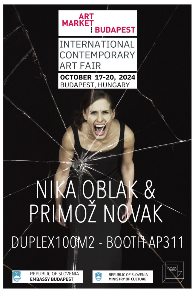 oglasni letak, na fotografili ženska, ki kriči, v ospredju zlomljeno steklo