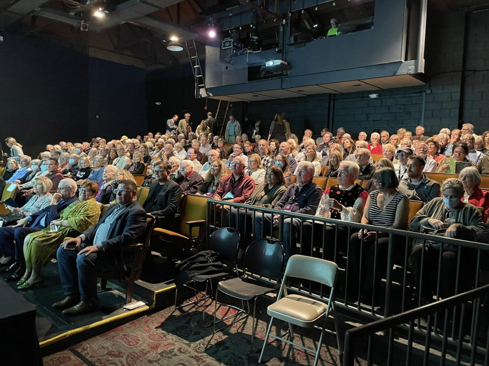 Visitors during the movie screening